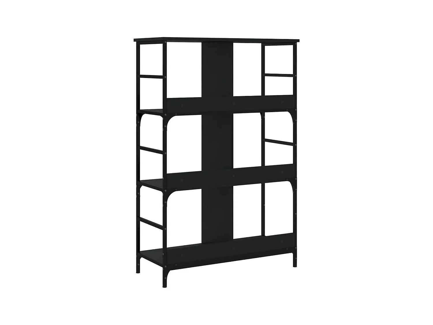 Bibliothèque noir 78,5x33x117,5 cm bois d'ingénierie