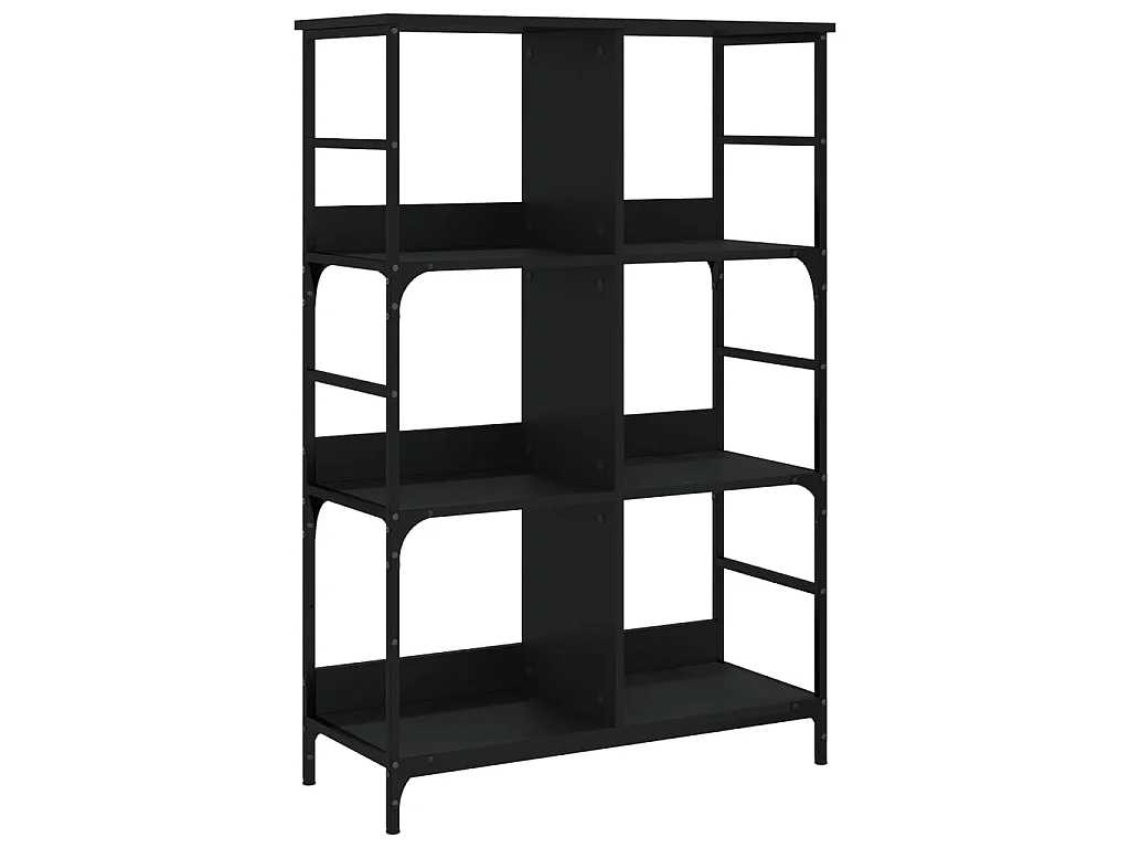 Bibliothèque noir 78,5x33x117,5 cm bois d'ingénierie