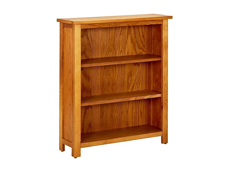 Bücherregal mit 3 Regalen, 70 x 22,5 x 82 cm, massives Eichenholz