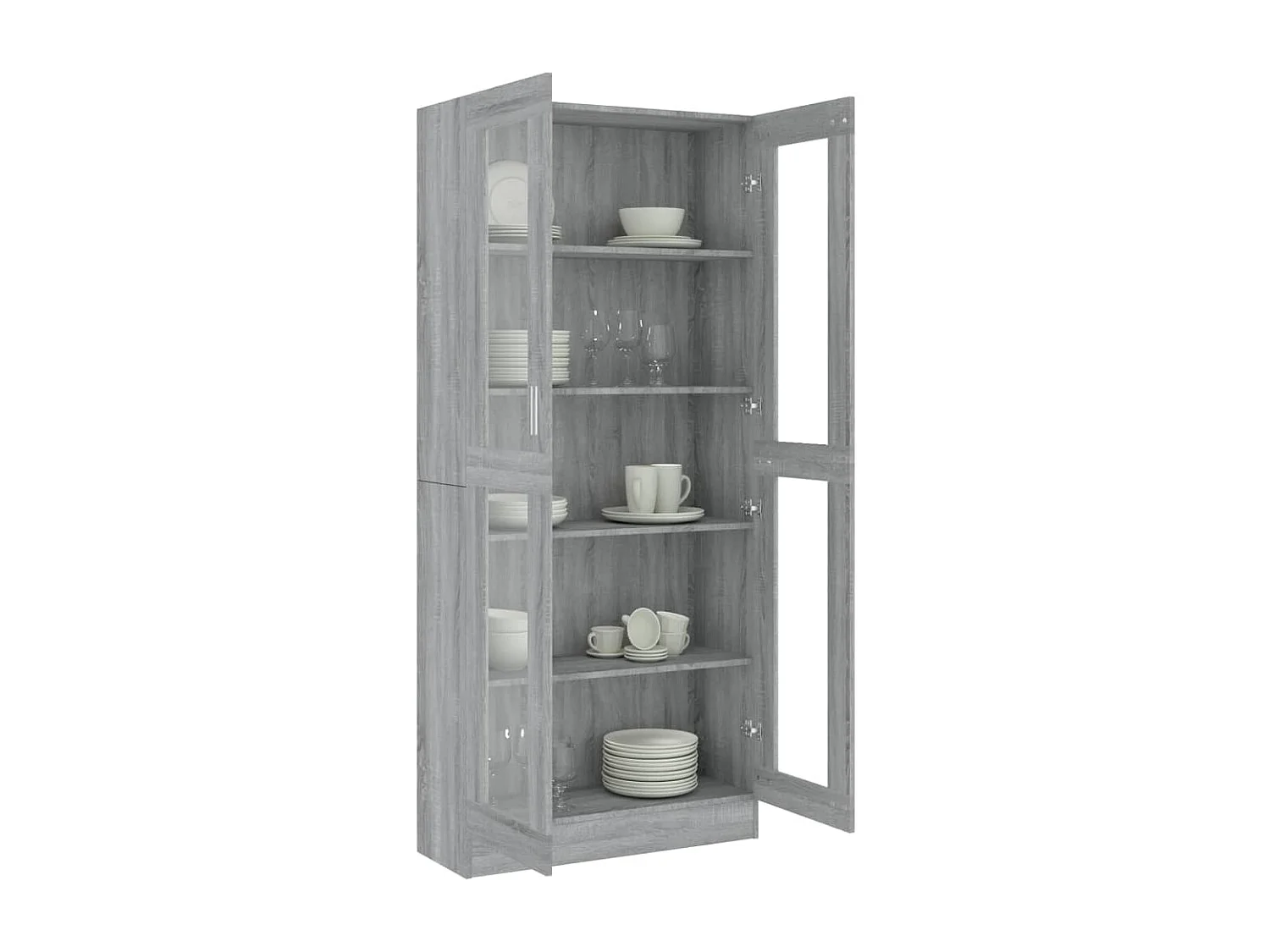 Armoire à vitrine Sonoma gris 82,5x30,5x185,5cm Bois ingénierie