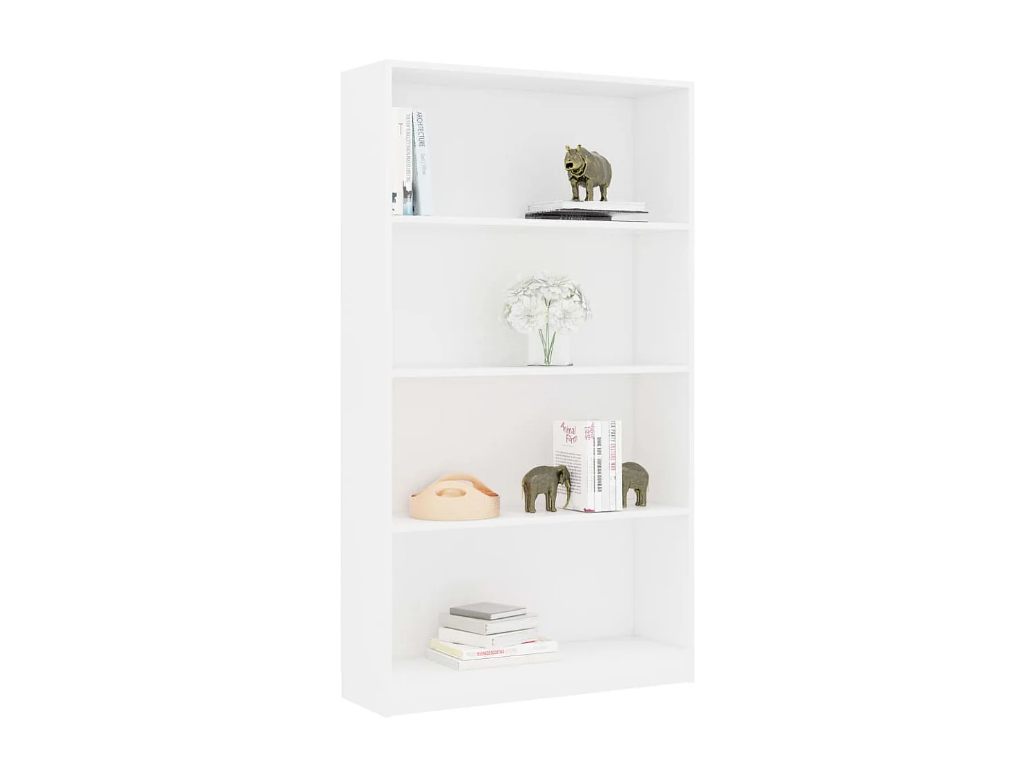 Libreria a 4 ripiani Bianco 80x24x142 cm Truciolare