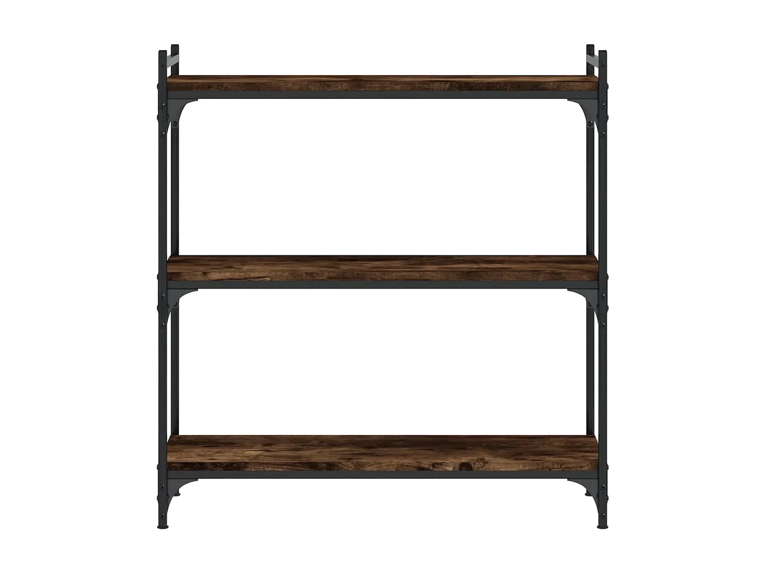 Libreria 3 livelli rovere affumicato 80x30x86 cm in multistrato