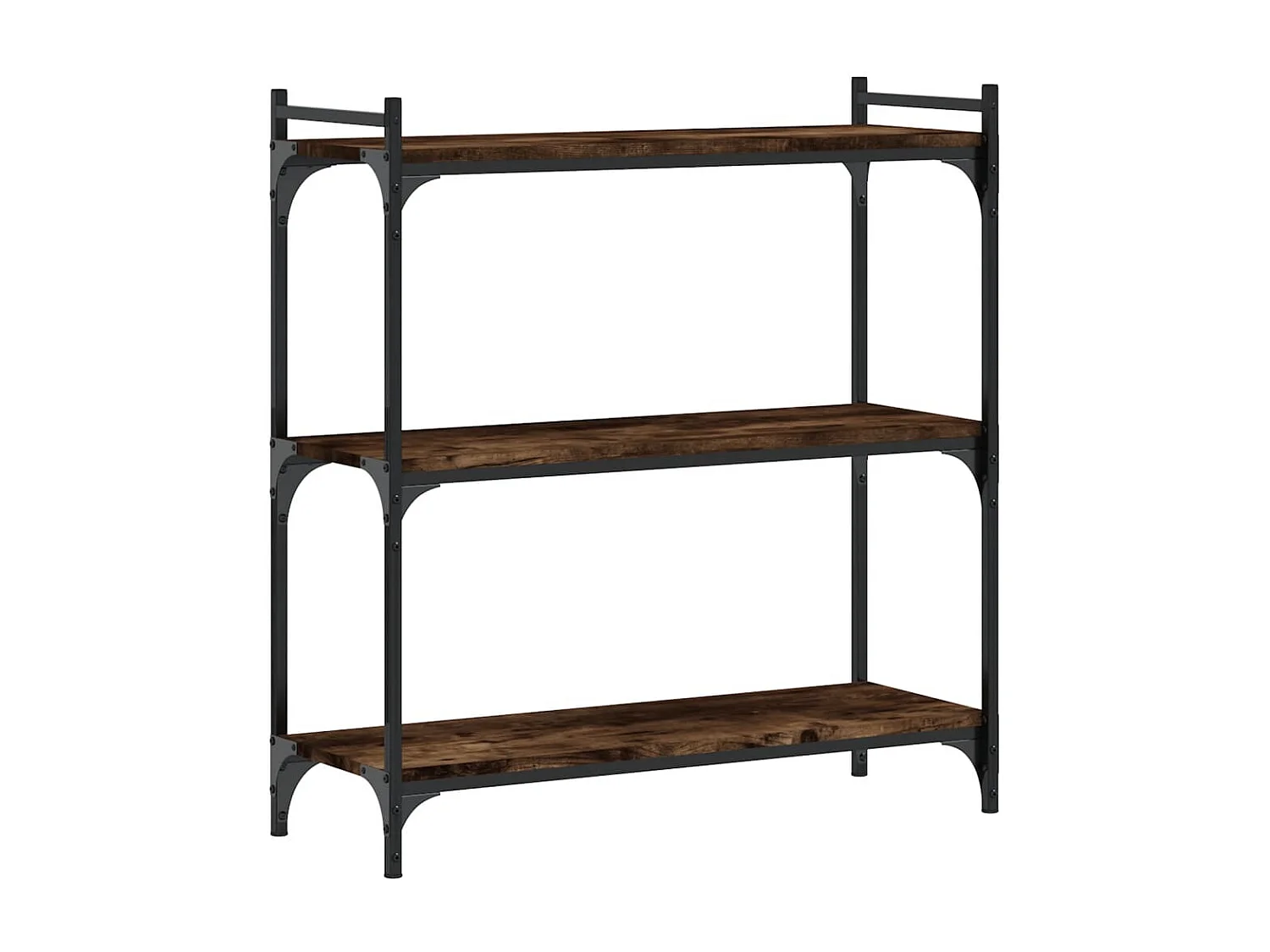 Libreria 3 livelli rovere affumicato 80x30x86 cm in multistrato