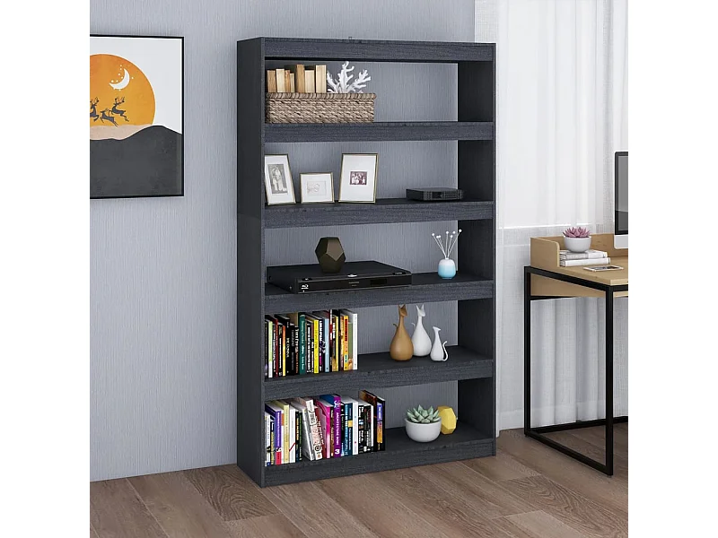 Libreria/Divisorio Grigio 100x30x167,5 cm Pino massiccio