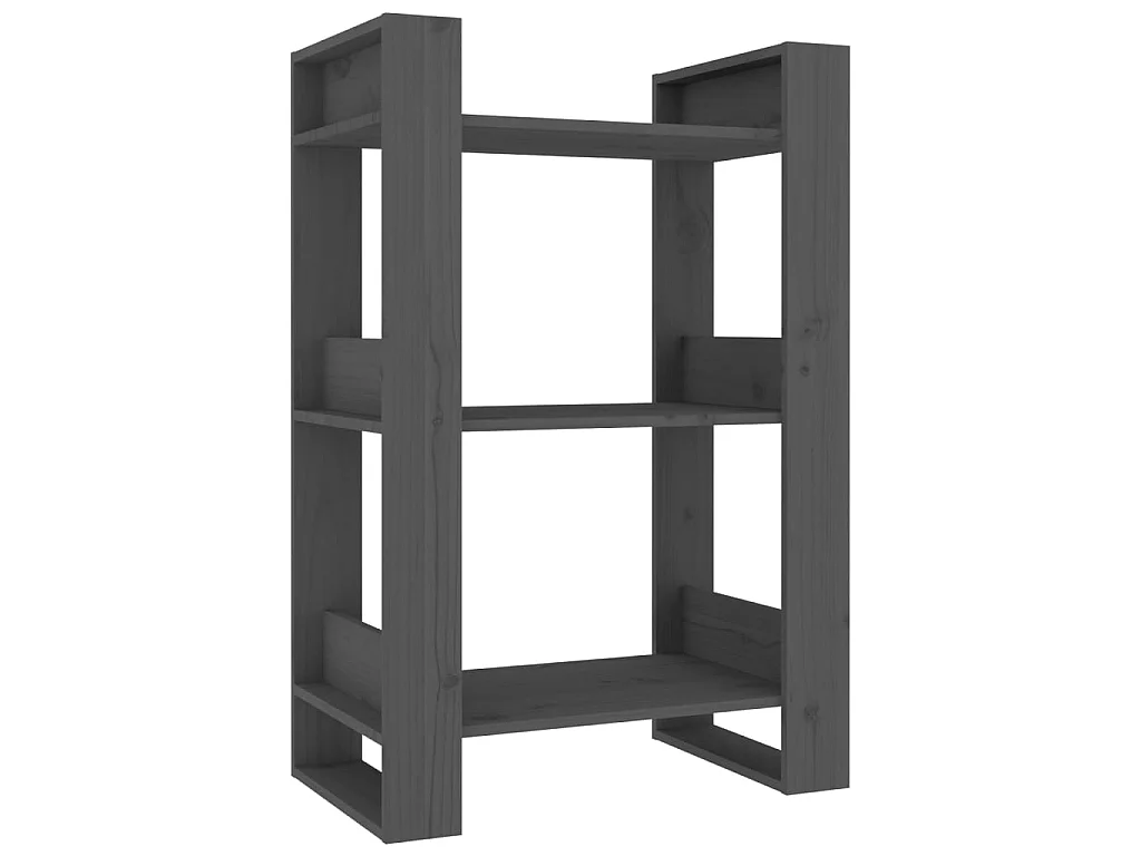 Libreria/Divisorio Grigio 60x35x91 cm Pino massiccio