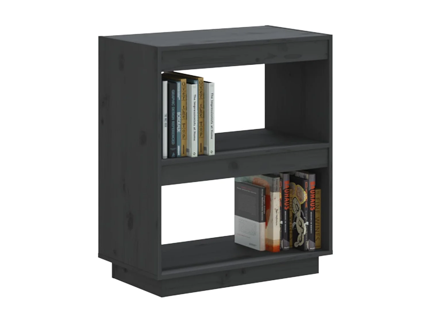 Bibliothèque Gris 60x35x71 cm Bois de pin massif