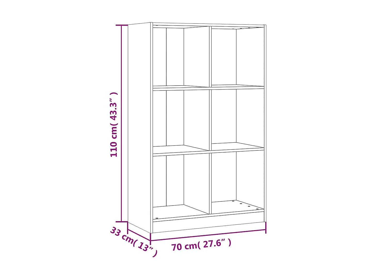 Bibliothèque 70x33x110 cm bois massif de pin
