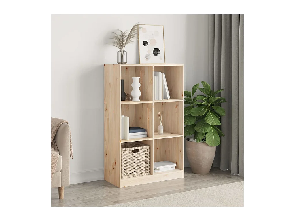 Libreria 70x33x110 cm in legno massello di pino