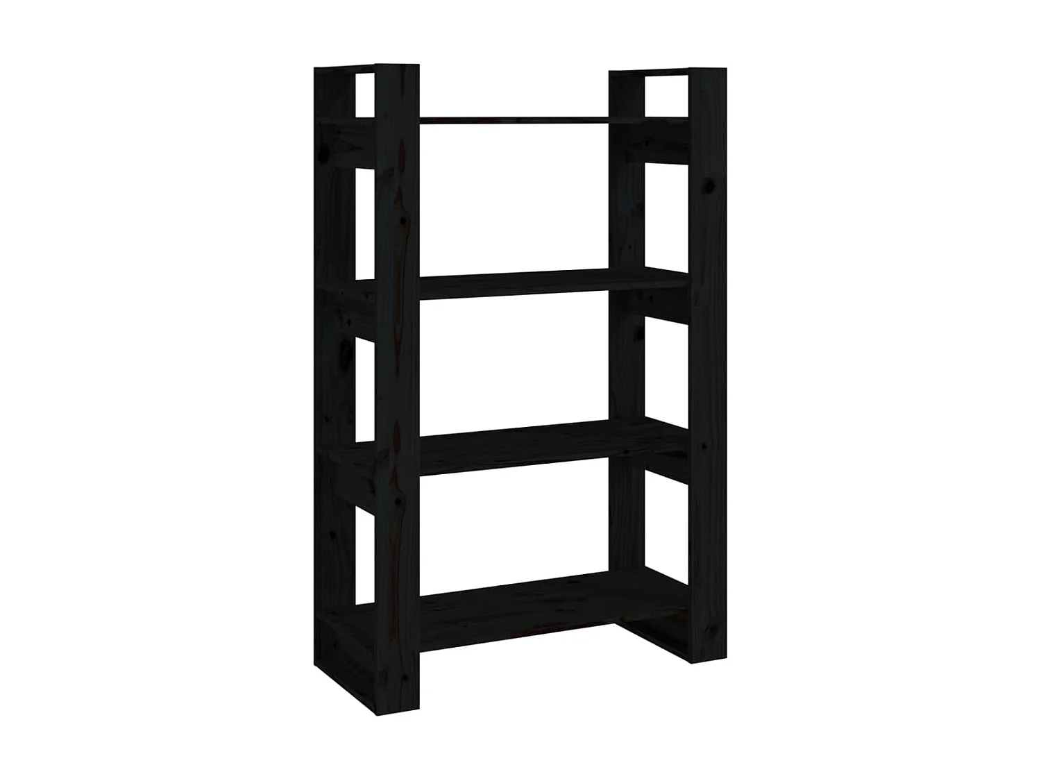 Libreria/Divisorio Nero 80x35x125 cm Pino massiccio