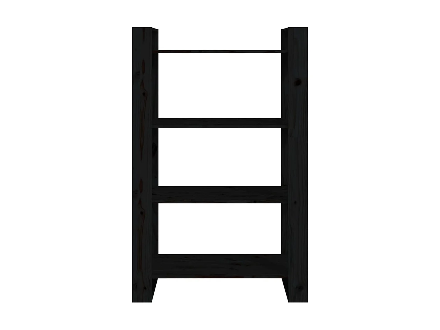 Bibliothèque/Séparateur de pièce Noir 80x35x125 cm Pin massif