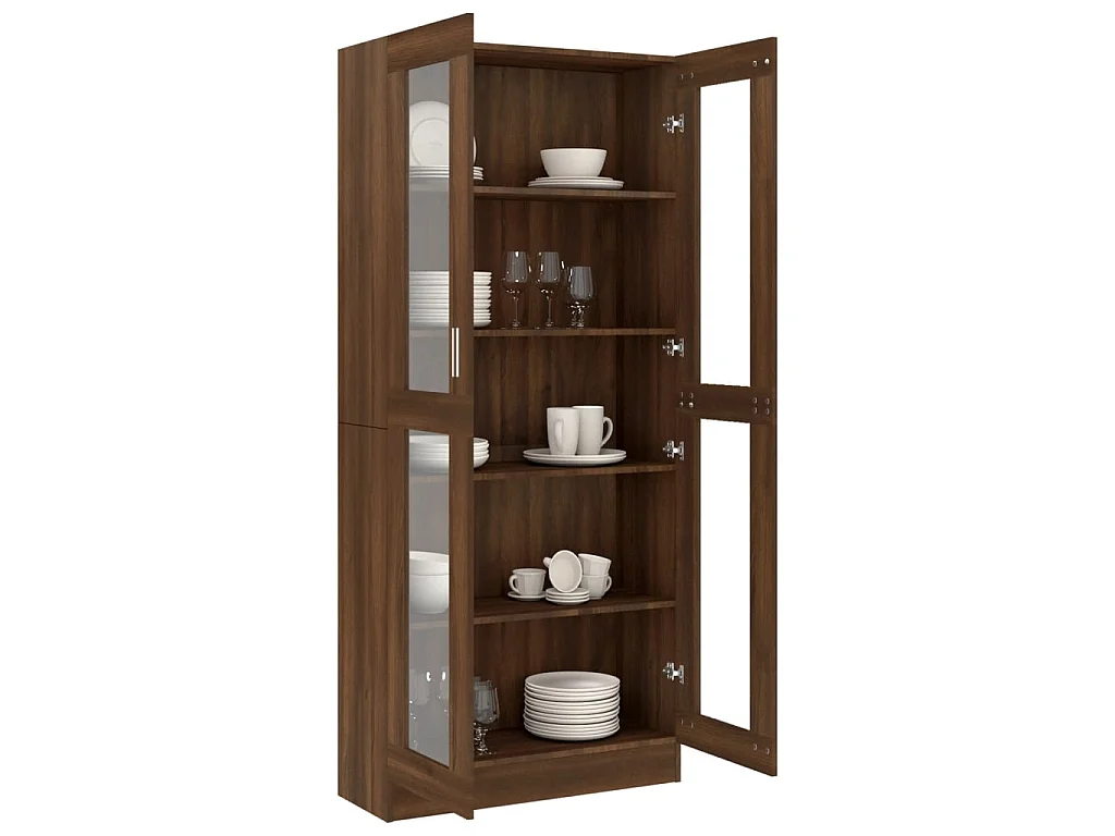 Armoire à vitrine Chêne marron 82,5x30,5x185,5cmBois ingénierie