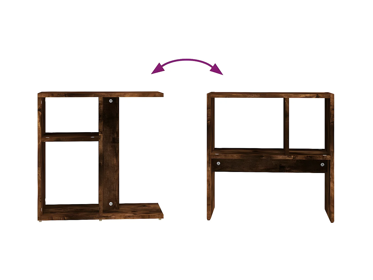 Table d'appoint Chêne fumé 50x30x50 cm Bois d'ingénierie