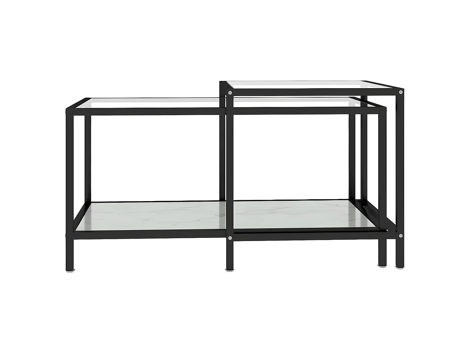 Theetafels 2 stuks Gehard glas Wit