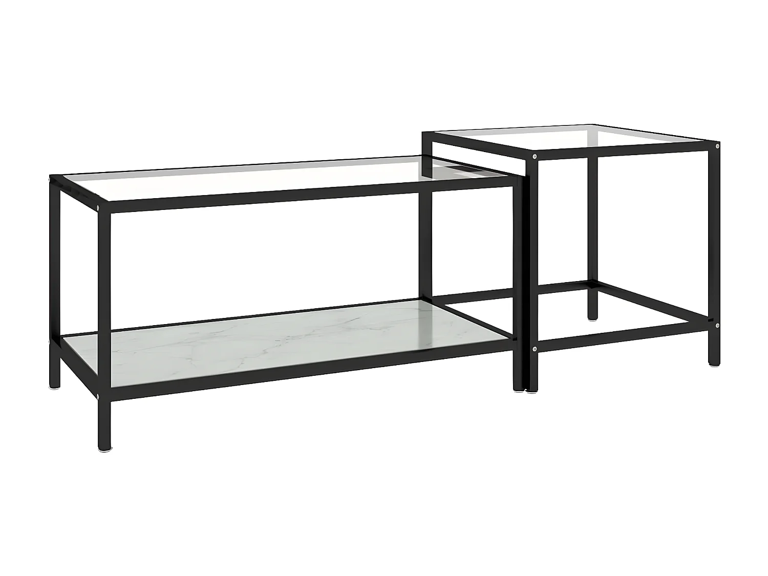 Theetafels 2 stuks Gehard glas Wit