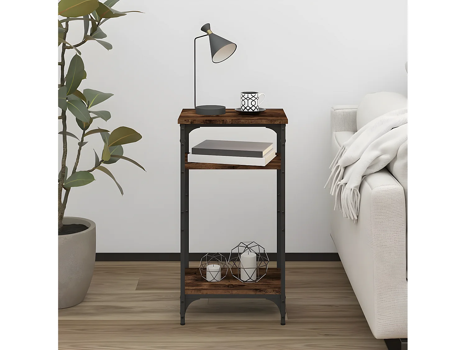 Tavolino Rovere affumicato 40x30x75 cm MDF