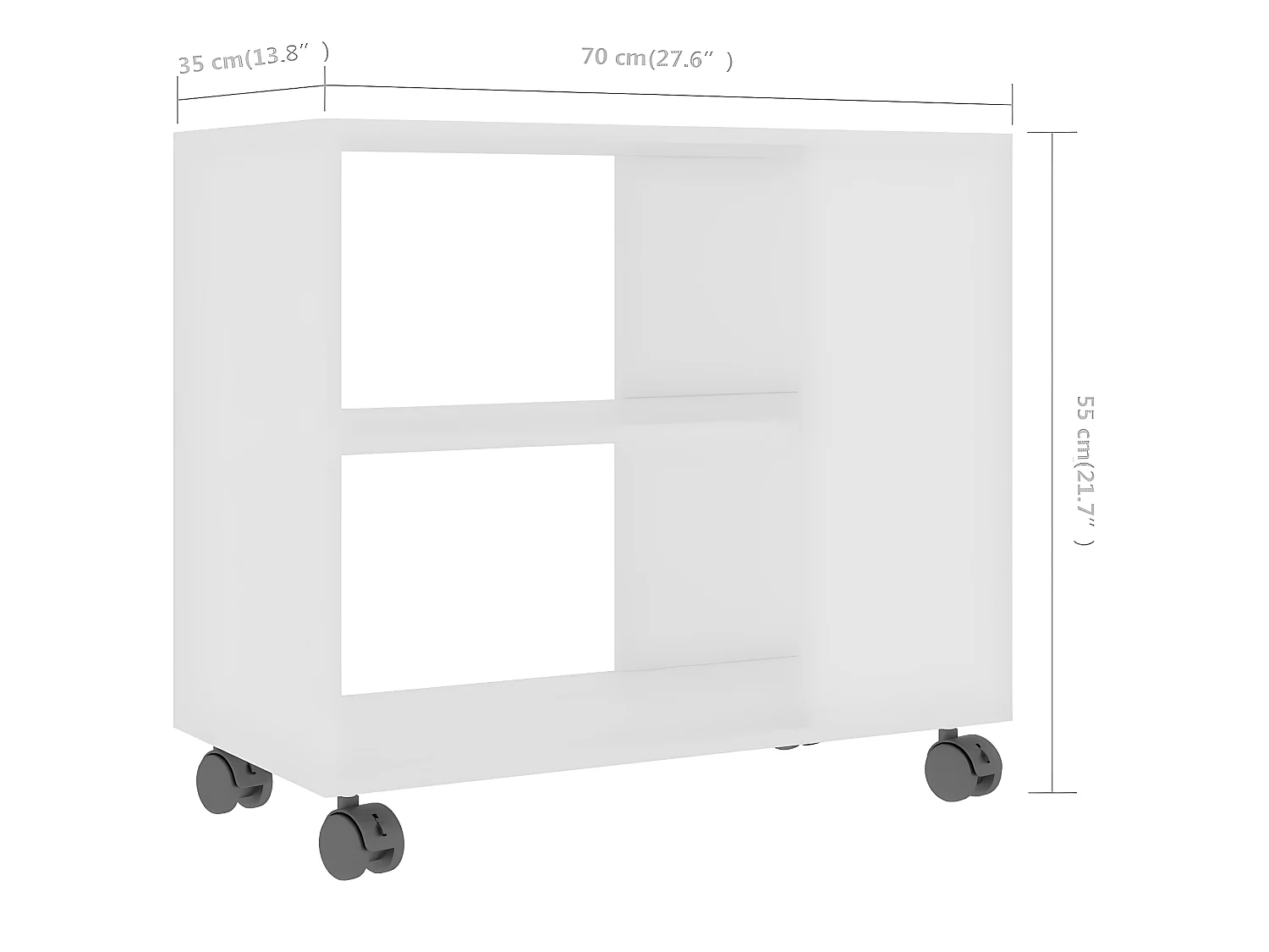 Mesa auxiliar Blanco 70x35x55 cm Madera contrachapada