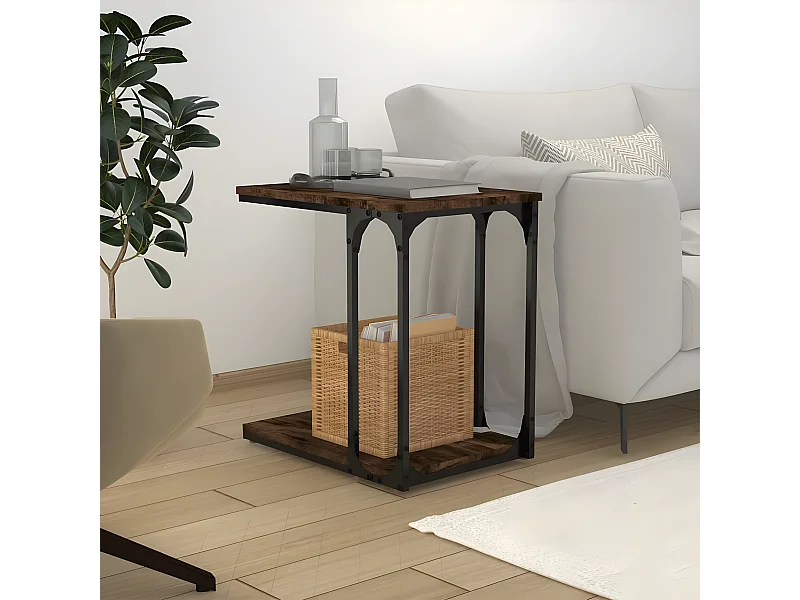 Table d'appoint Chêne fumé 50x35x52 cm Bois d'ingénierie