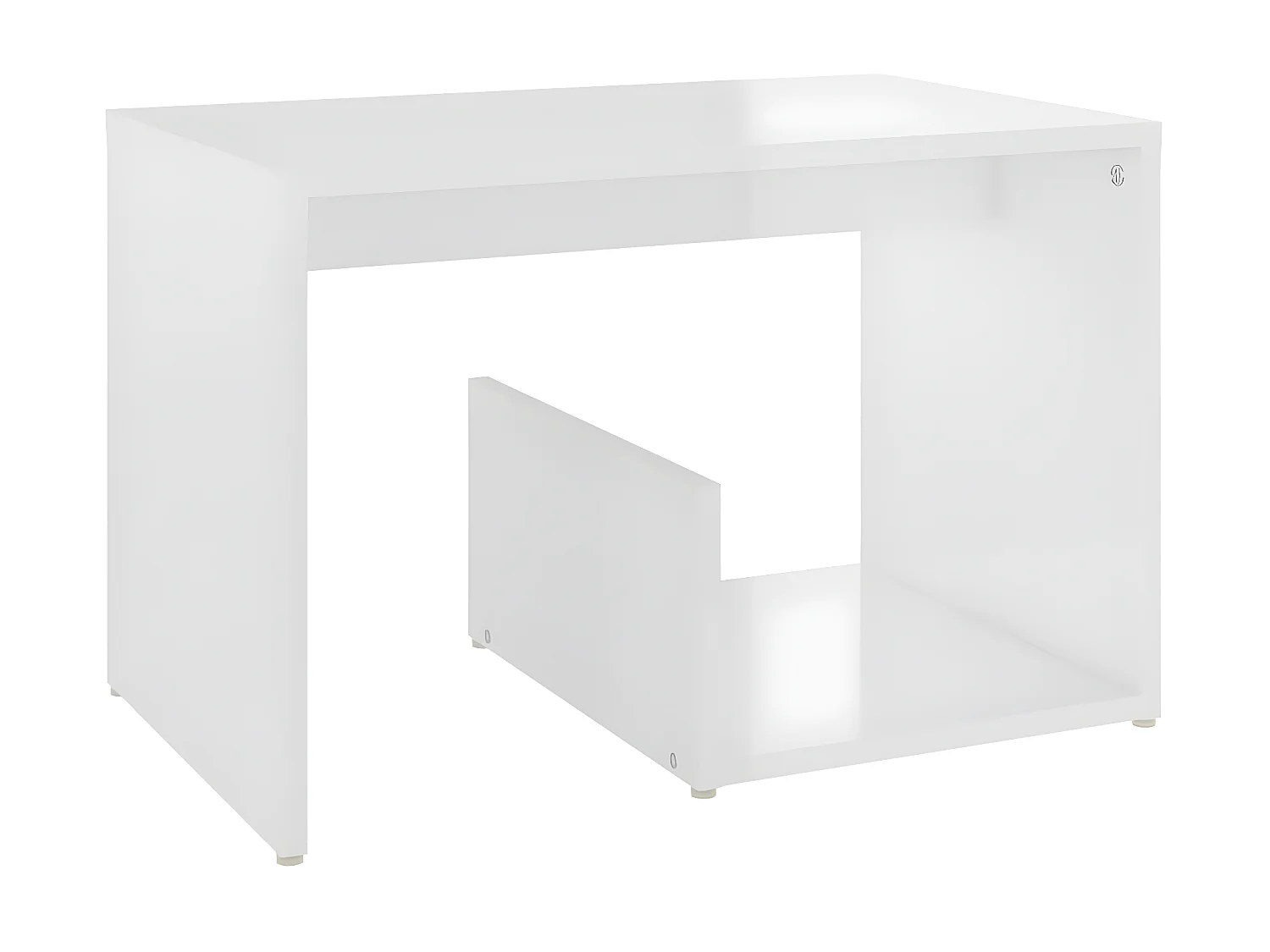 Beistelltisch Glänzend weiß 59x36x38 cm Spanplatte