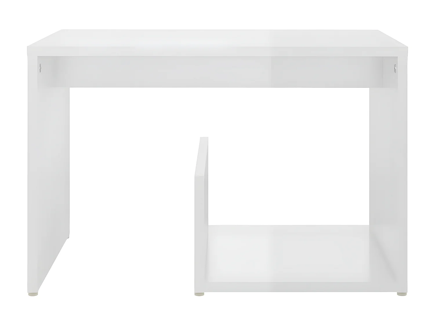 Beistelltisch Glänzend weiß 59x36x38 cm Spanplatte