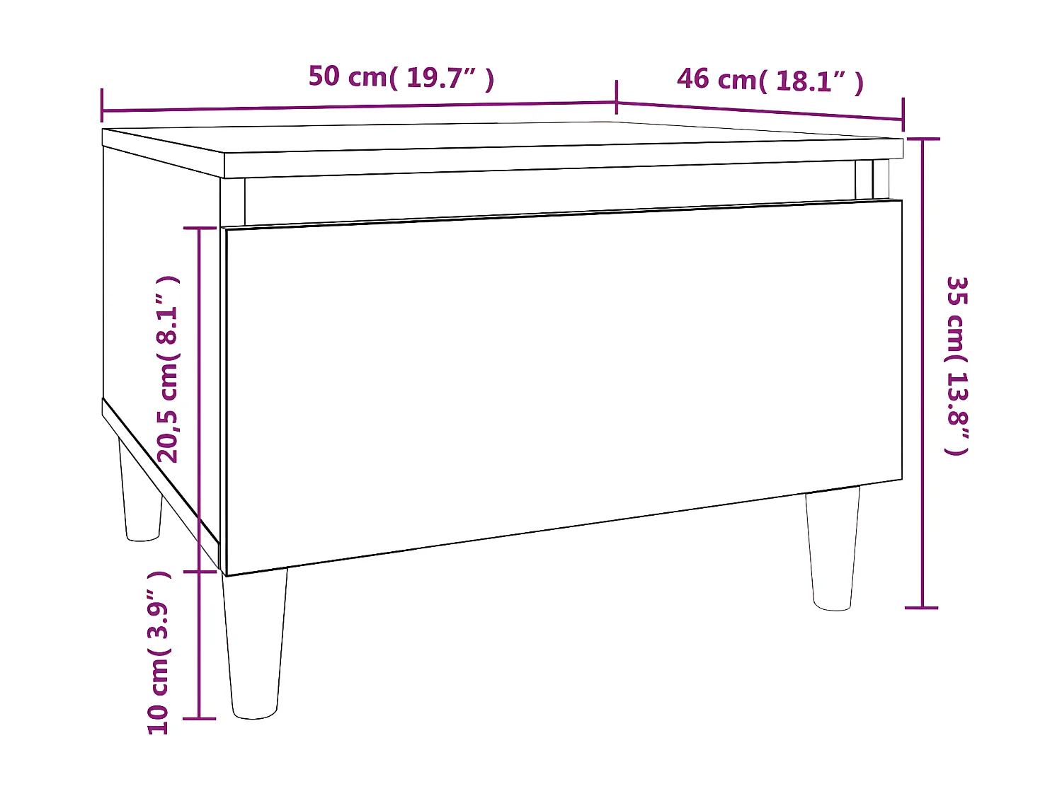 Beistelltische 2 Stk. Sonoma grau 50x46x35 cm Holzwerkstoff