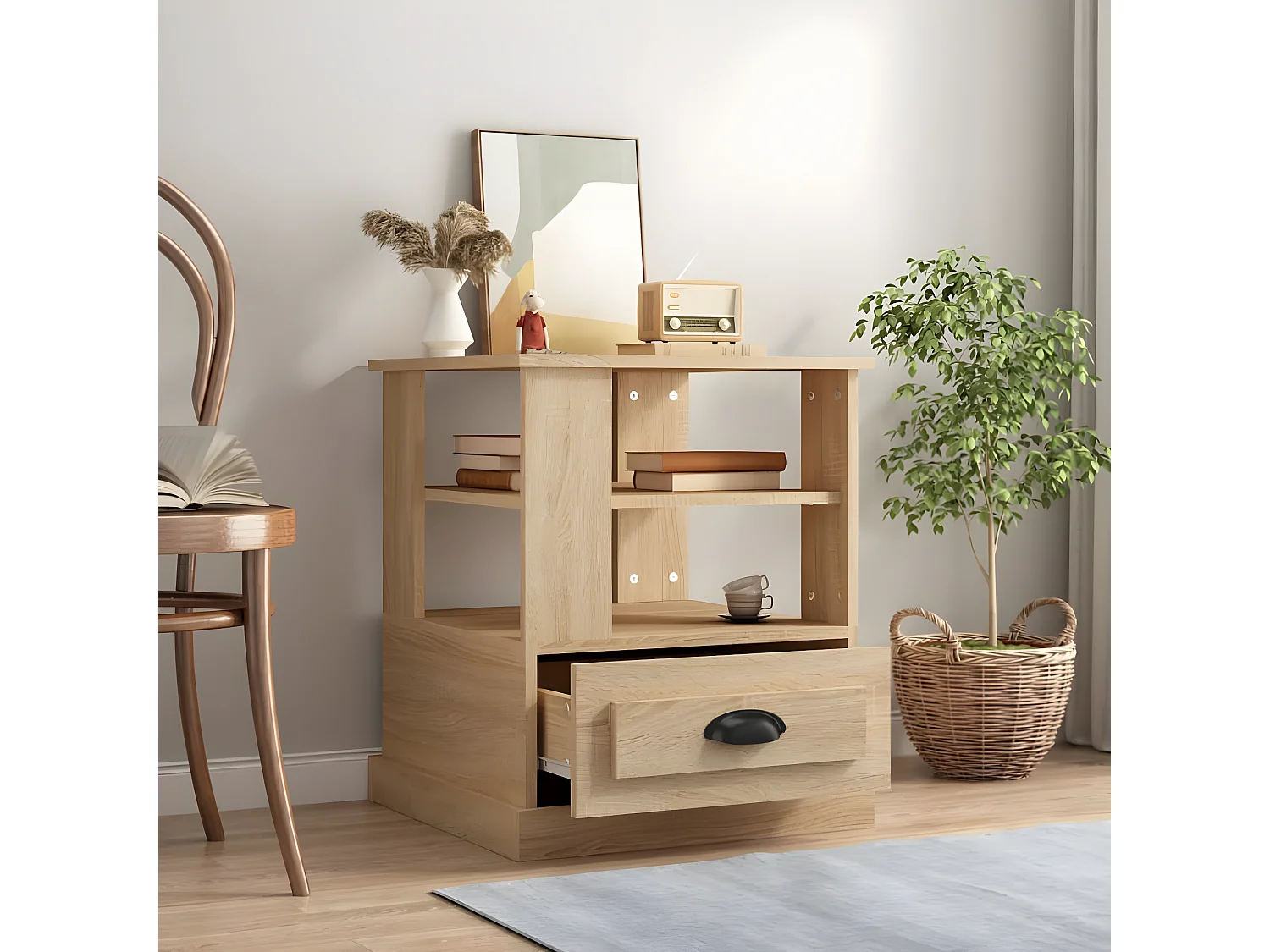 Tavolino in rovere Sonoma 50x50x60 cm in derivati del legno