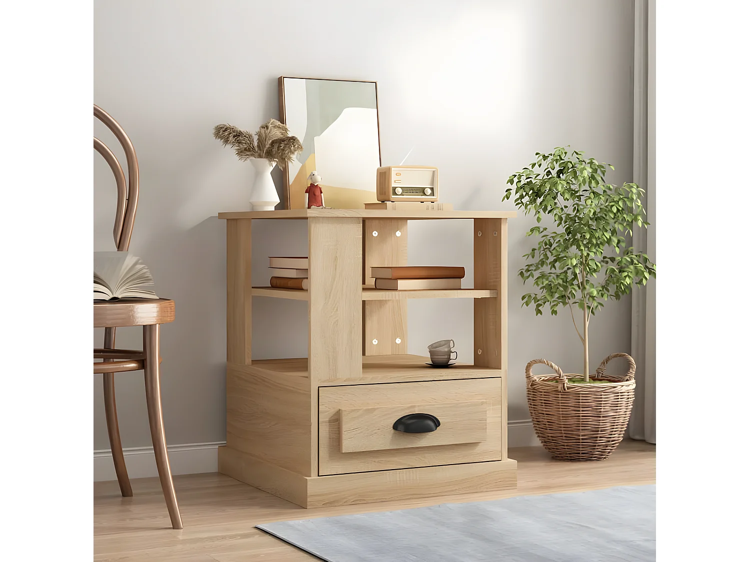 Tavolino in rovere Sonoma 50x50x60 cm in derivati del legno