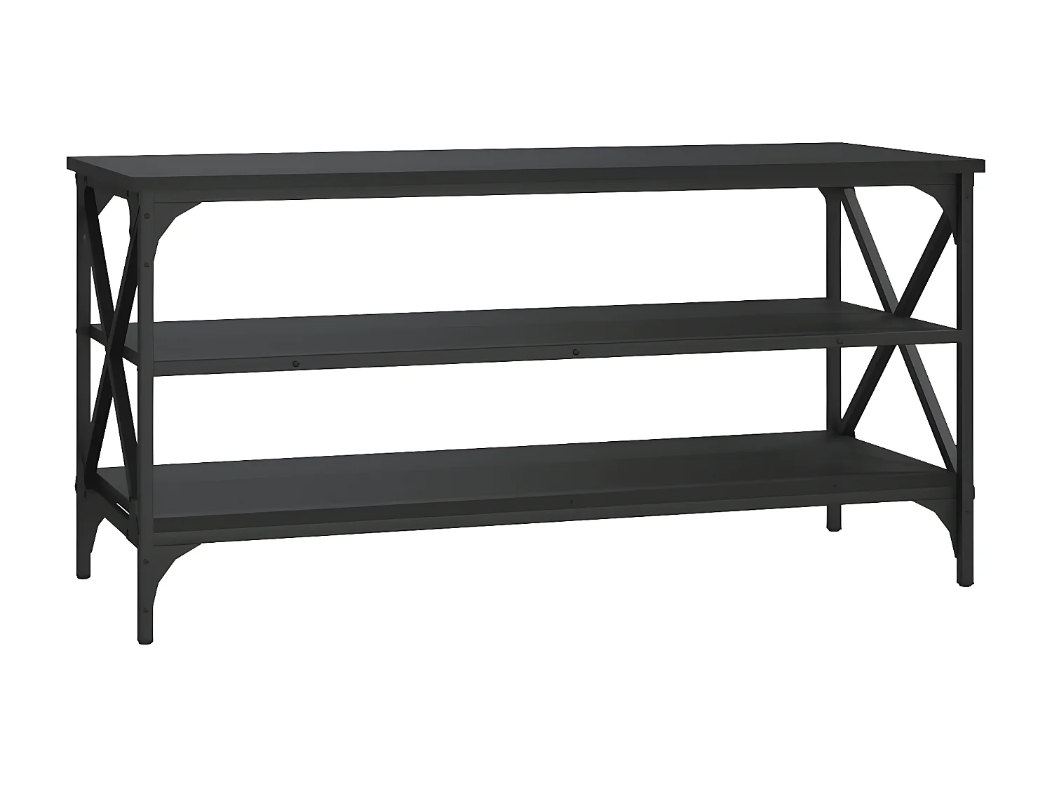 Zwart TV-meubel 100x40x50 cm Bewerkt hout