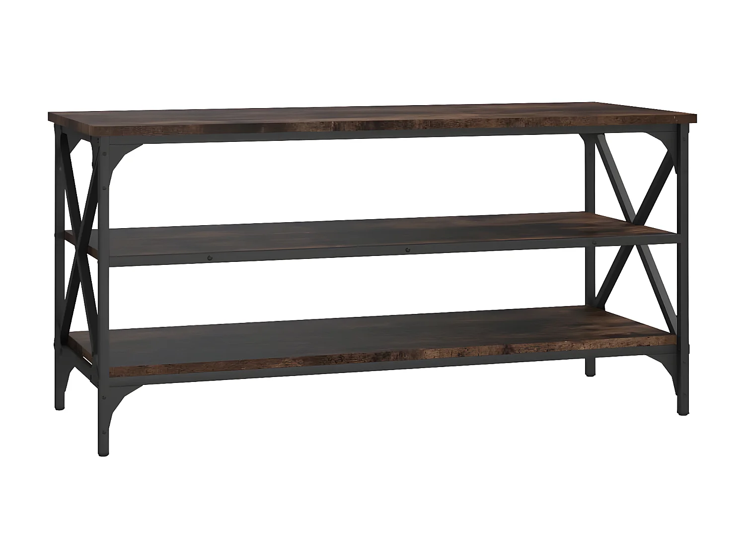 Meuble TV Chêne fumé 100x40x50 cm Bois d'ingénierie