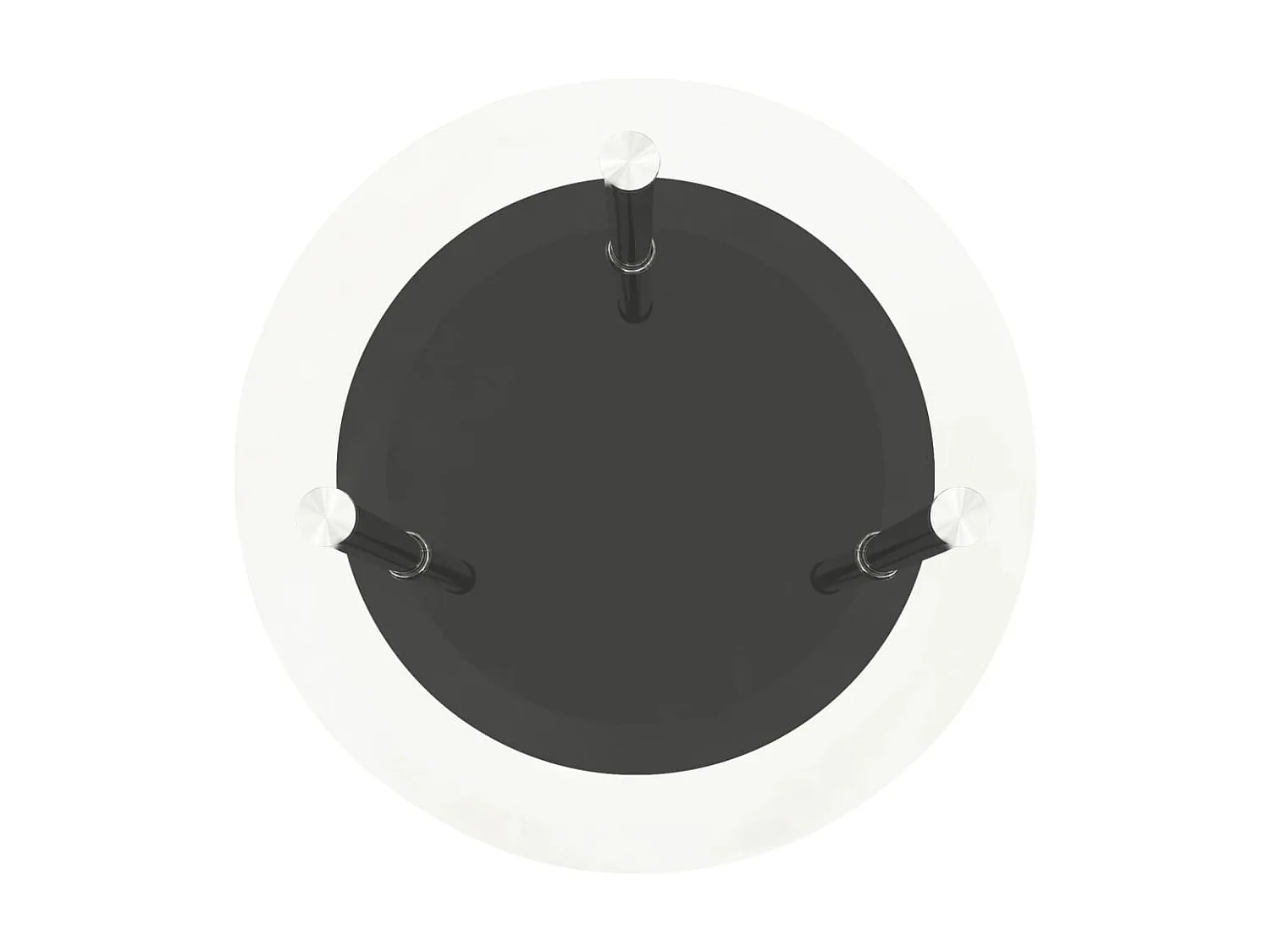 Mesa auxiliar 2 niveles Transparente y negra 38cm Vidrio templado