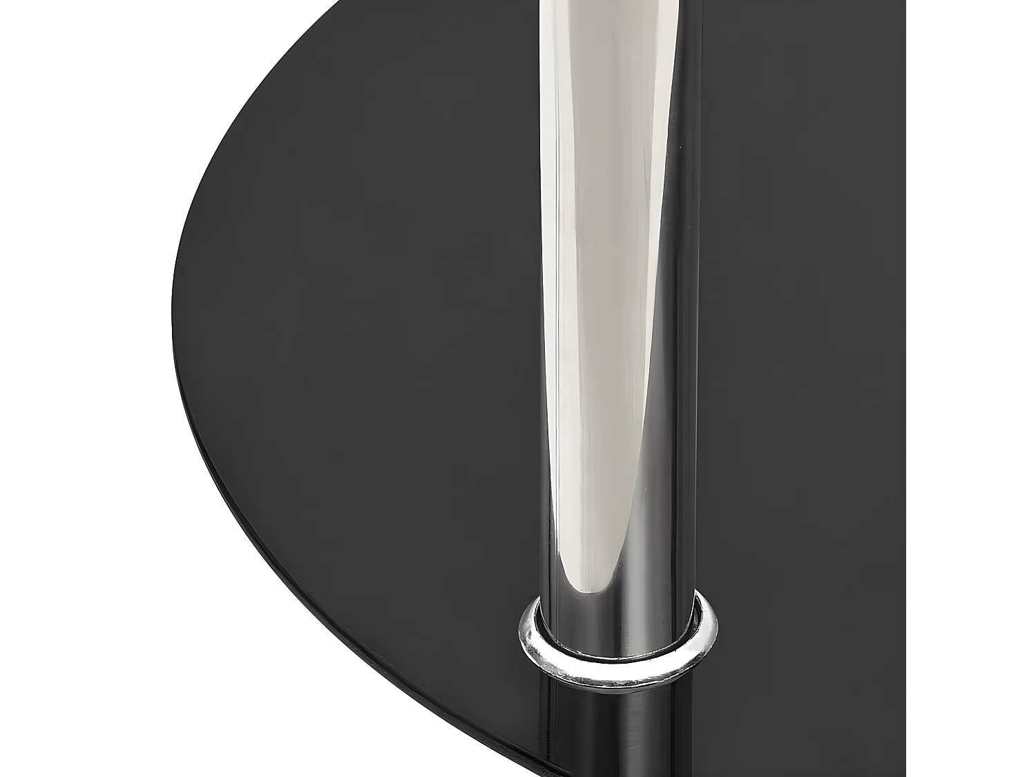 Mesa auxiliar 2 niveles Transparente y negra 38cm Vidrio templado