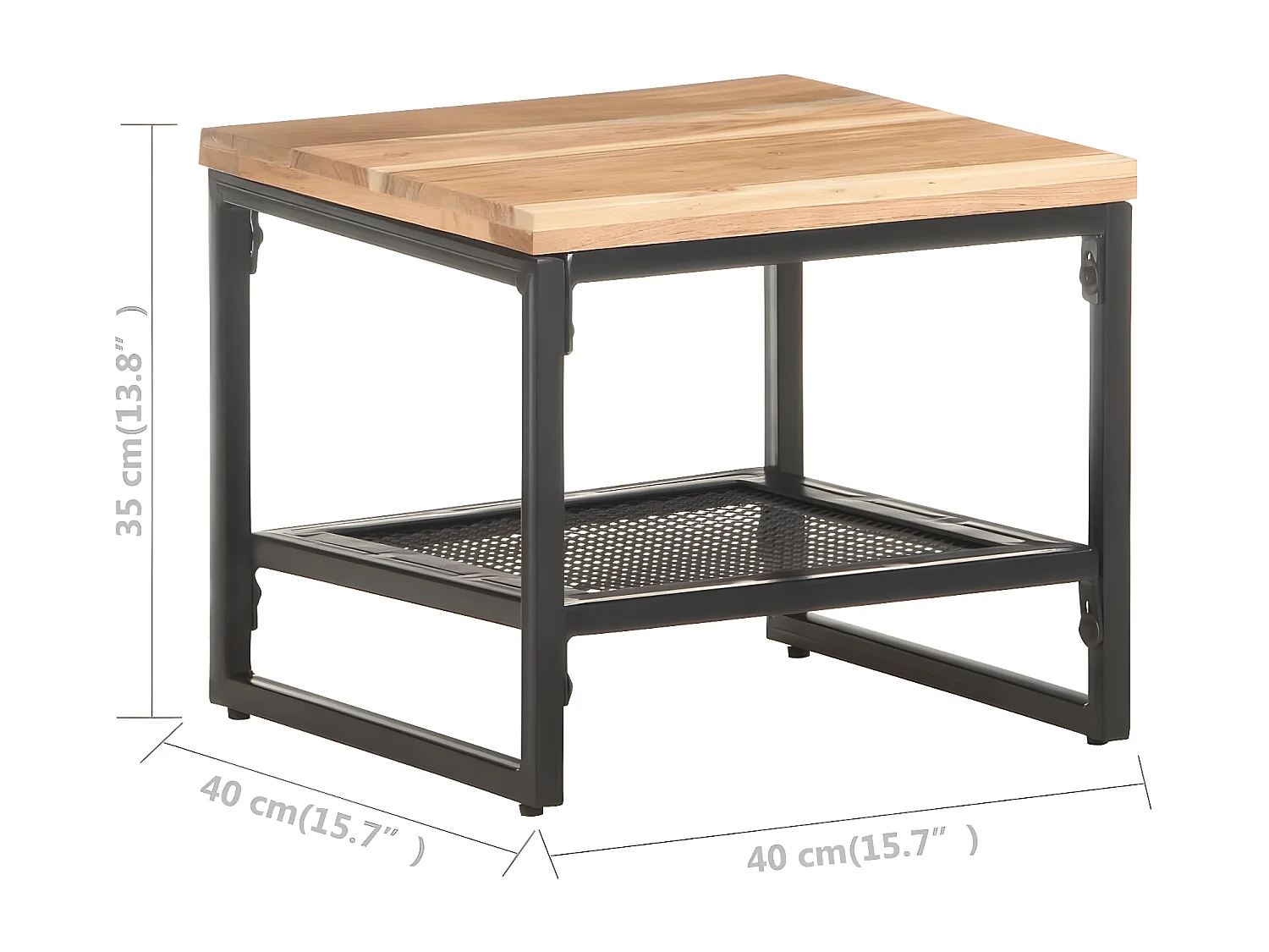 Bijzettafel 40x40x35 cm Massief acaciahout
