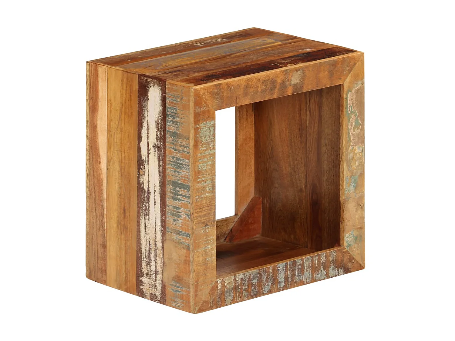 Sgabello 40x30x40 cm Legno massello di recupero