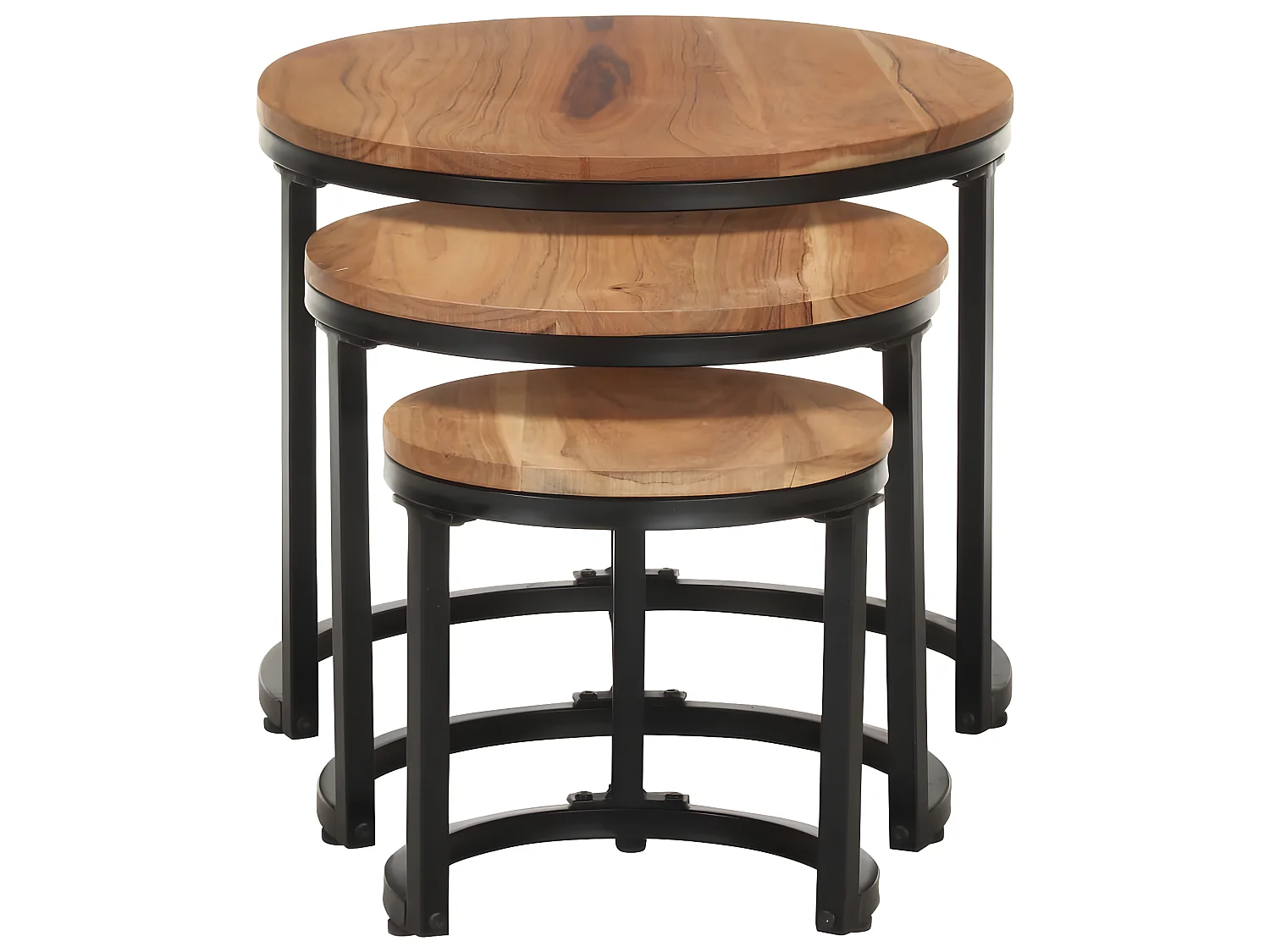 Tables d'appoint 3 pcs Bois d'acacia solide