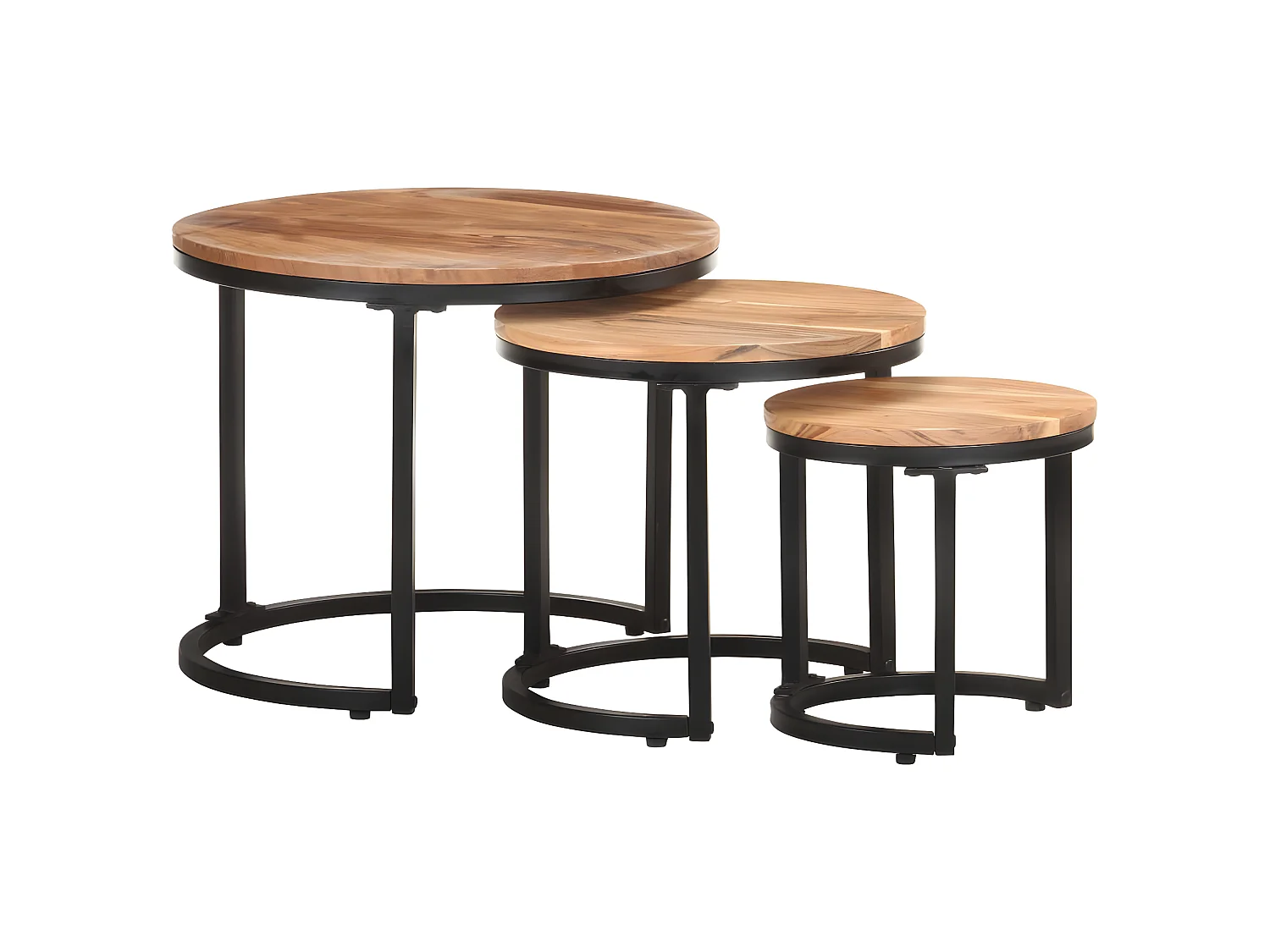 Tables d'appoint 3 pcs Bois d'acacia solide