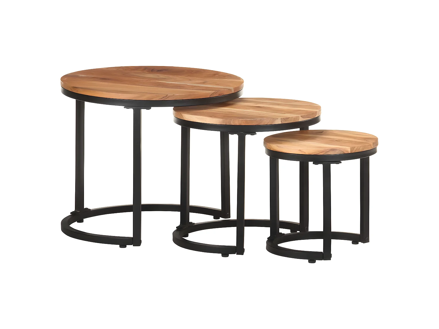 Tables d'appoint 3 pcs Bois d'acacia solide