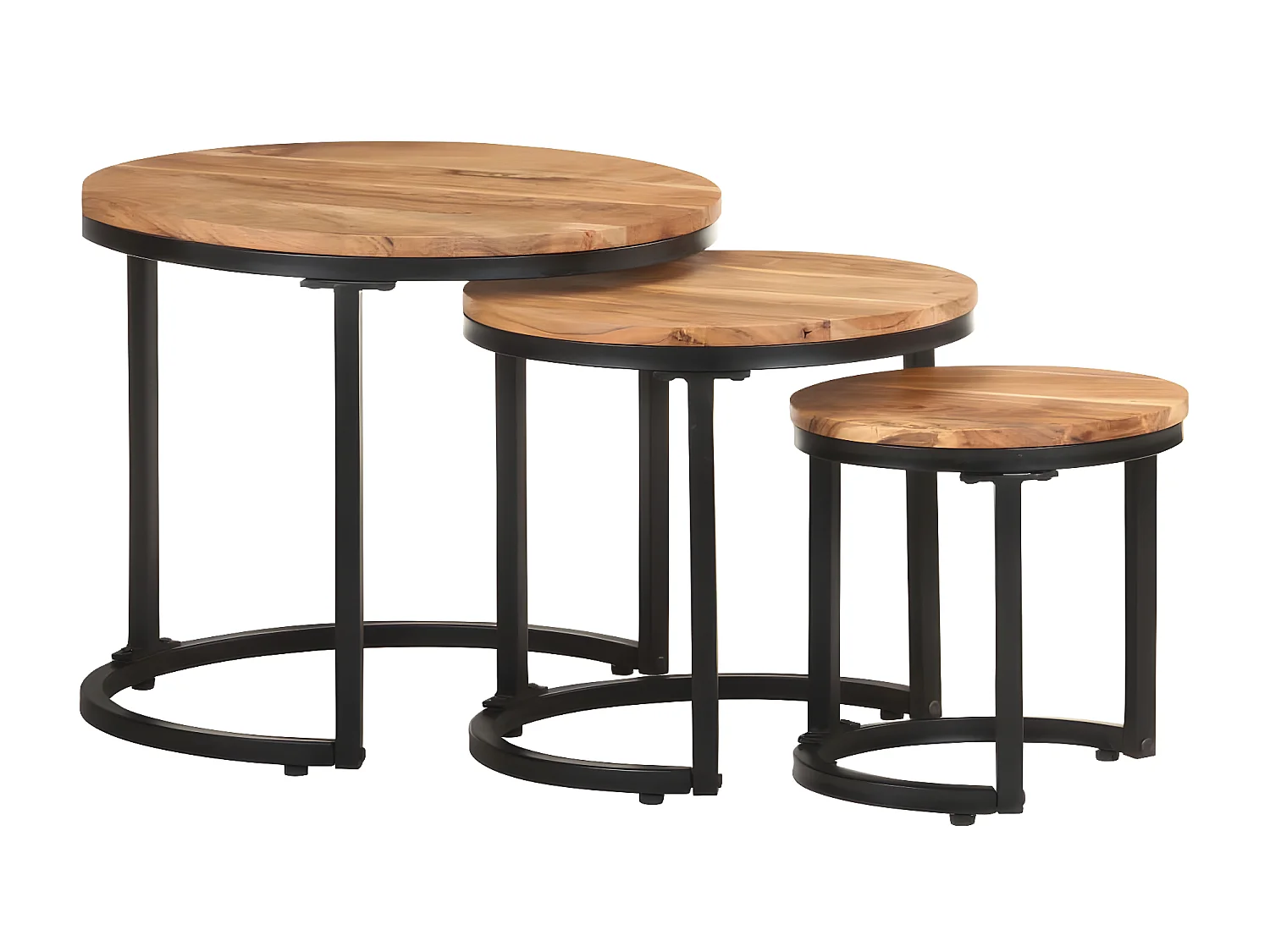 Tables d'appoint 3 pcs Bois d'acacia solide