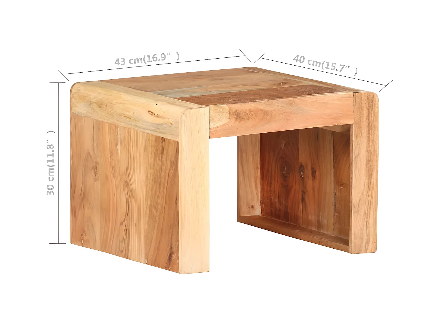 Table d'appoint 43x40x30 cm Bois d'acacia massif