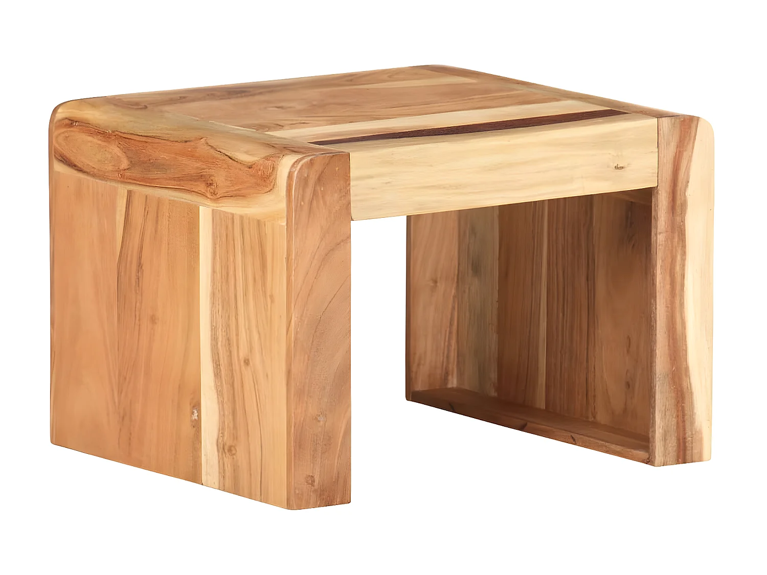 Mesa lateral 43x40x30 cm Madeira maciça de acácia