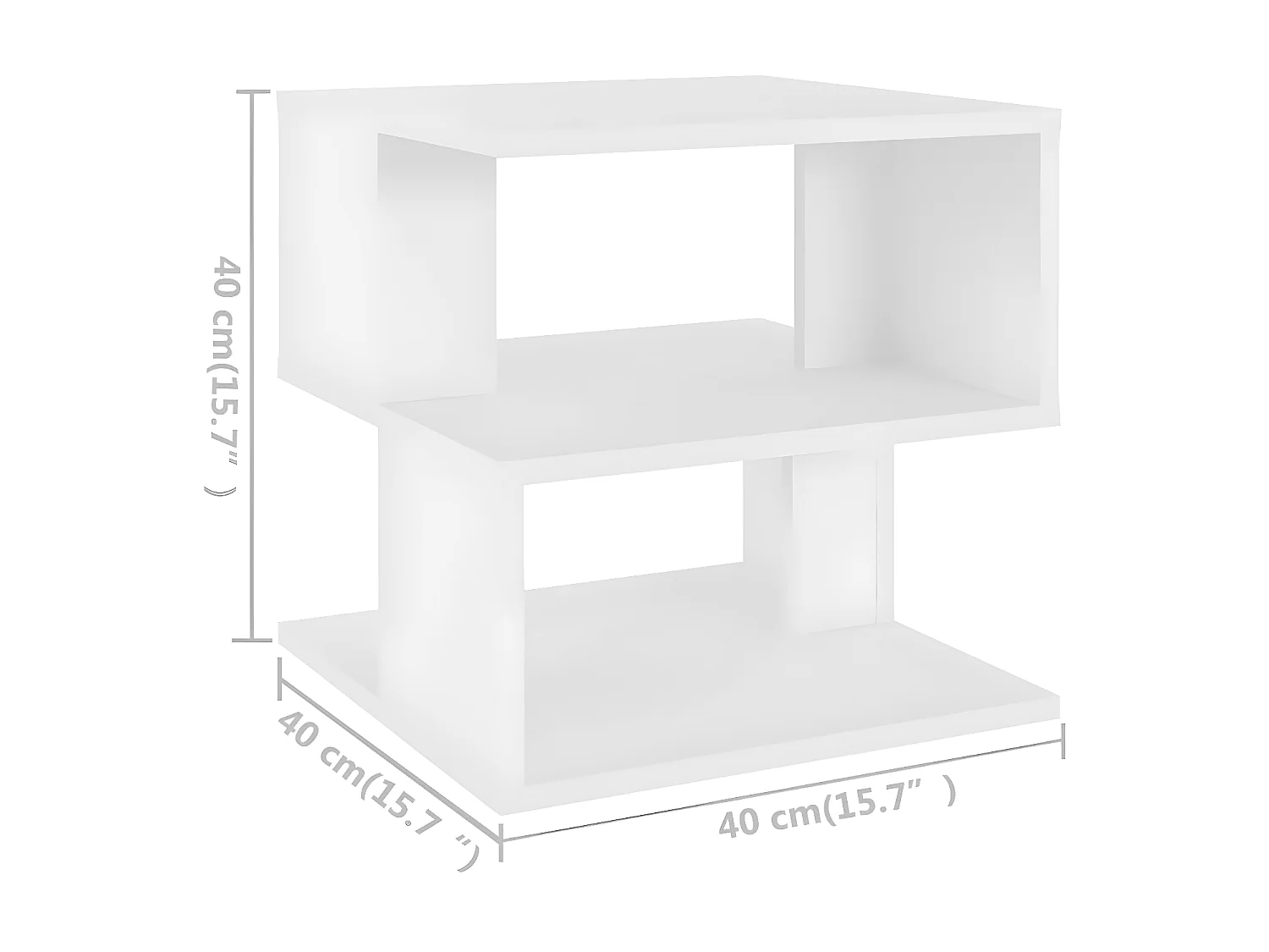 Mesa lateral branca 40x40x40 cm aglomerado