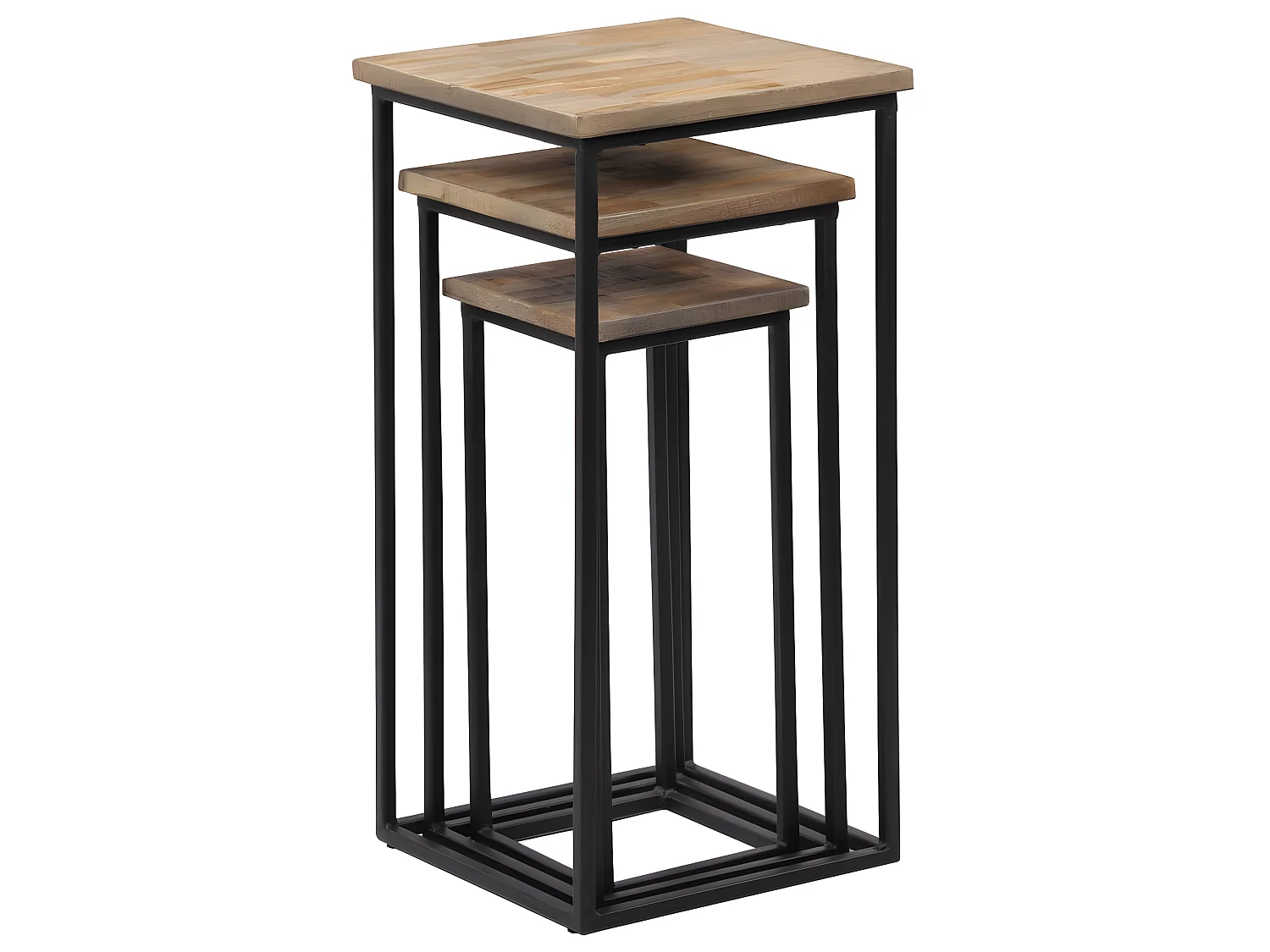 Conjunto de mesa para plantas 3 peças Teca reciclada