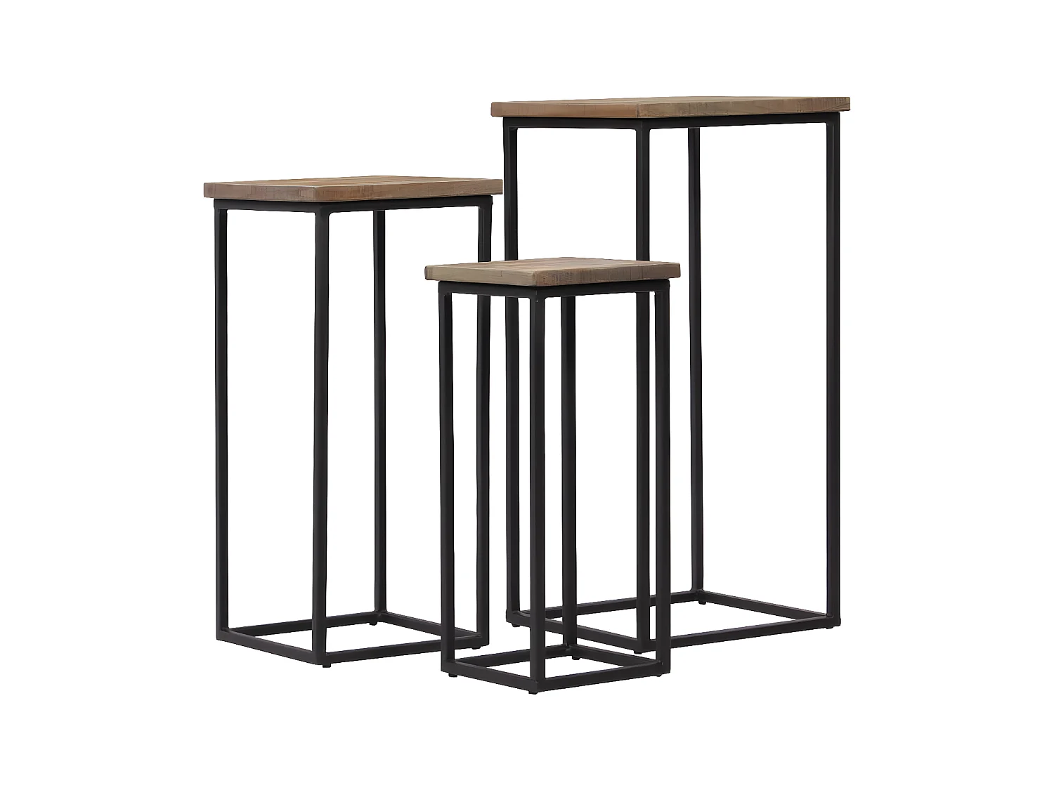 Ensemble de tables pour plante 3 pcs Teck recyclé