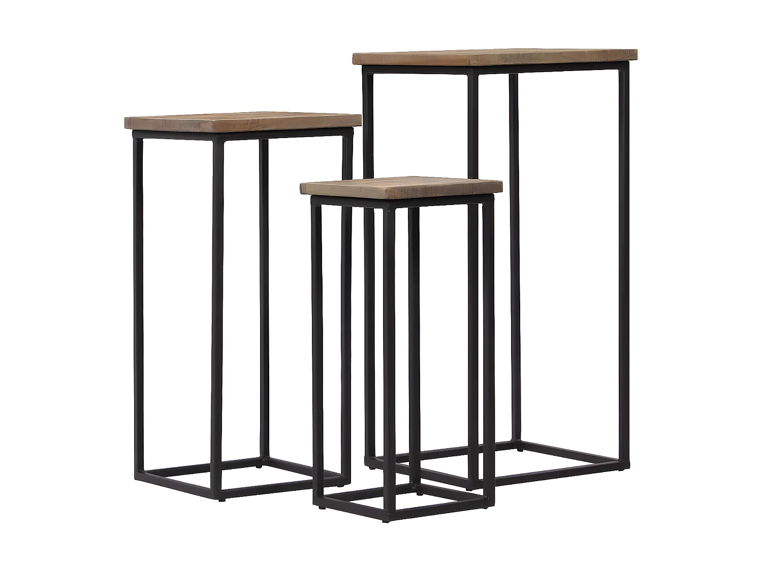 Ensemble de tables pour plante 3 pcs Teck recyclé