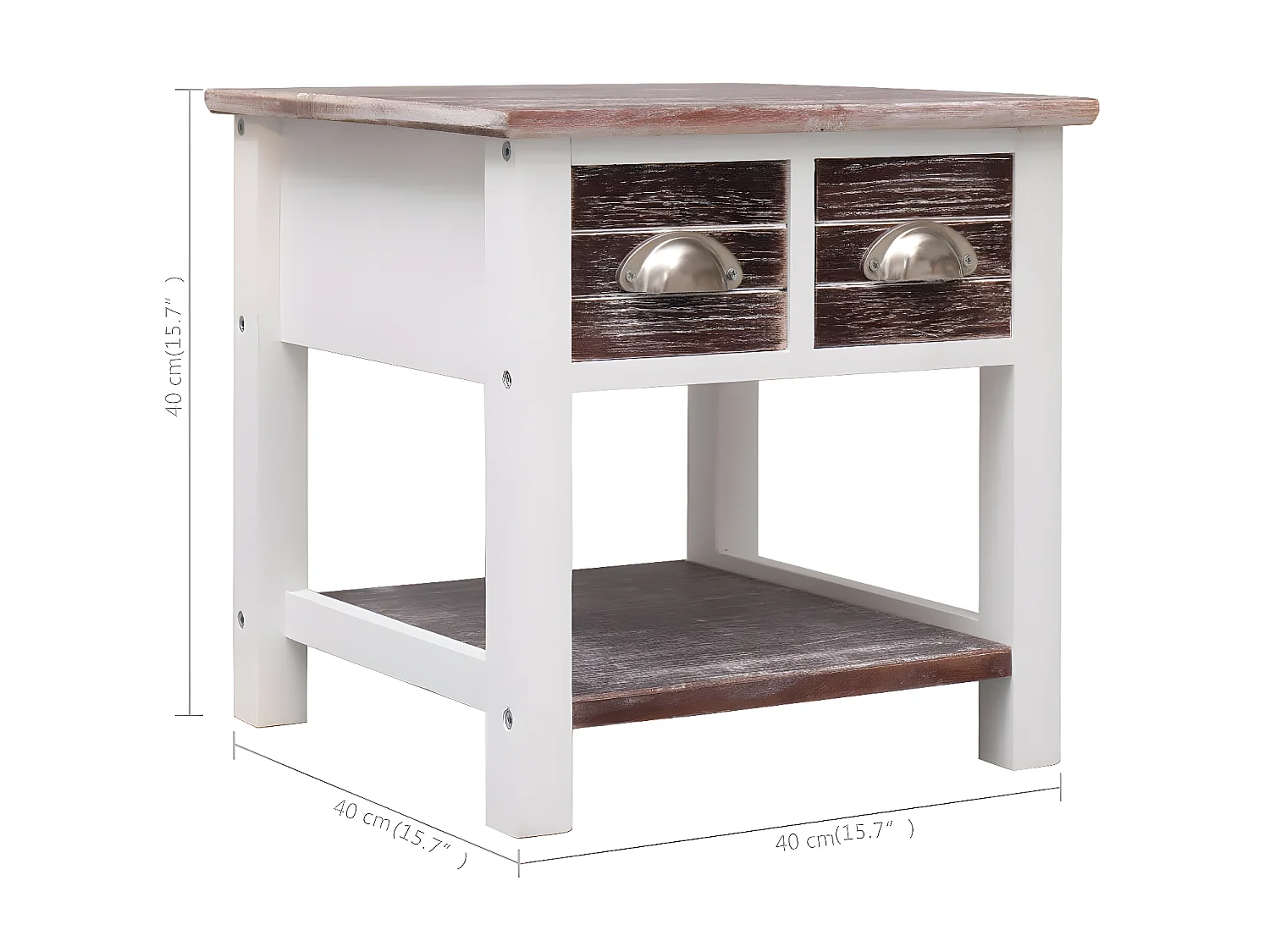 Table d'appoint Marron 40x40x40 cm Bois de Paulownia