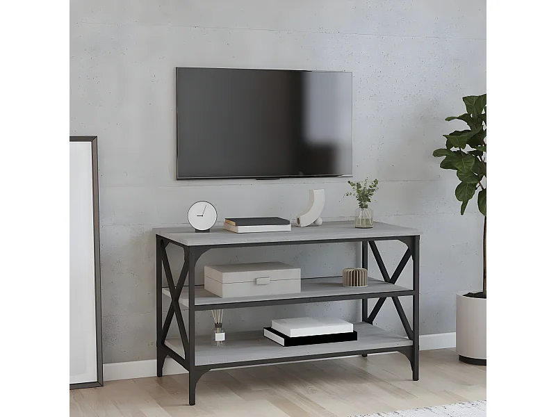 Mueble TV Sonoma gris 80x40x50 cm Madera contrachapada