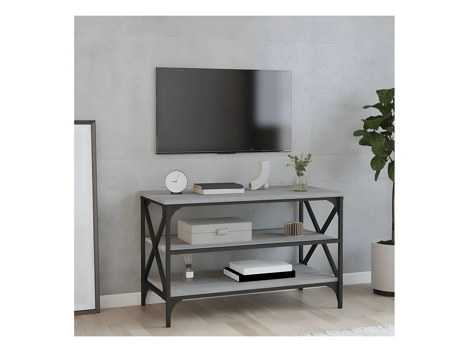 Mobile TV Sonoma grigio 80x40x50 cm MDF