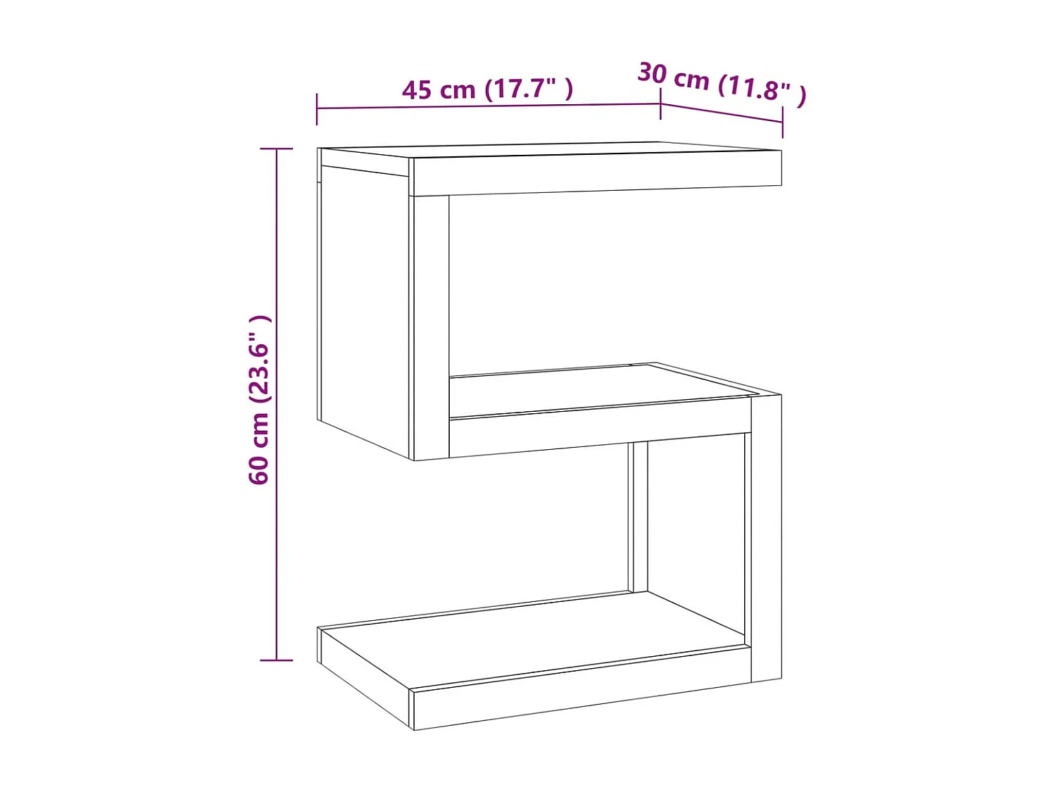 Table d'appoint 45x30x60 cm Bois massif de teck