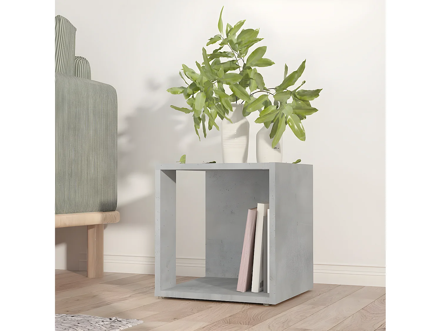 Table d'appoint Gris béton 33x33x34,5 cm Aggloméré