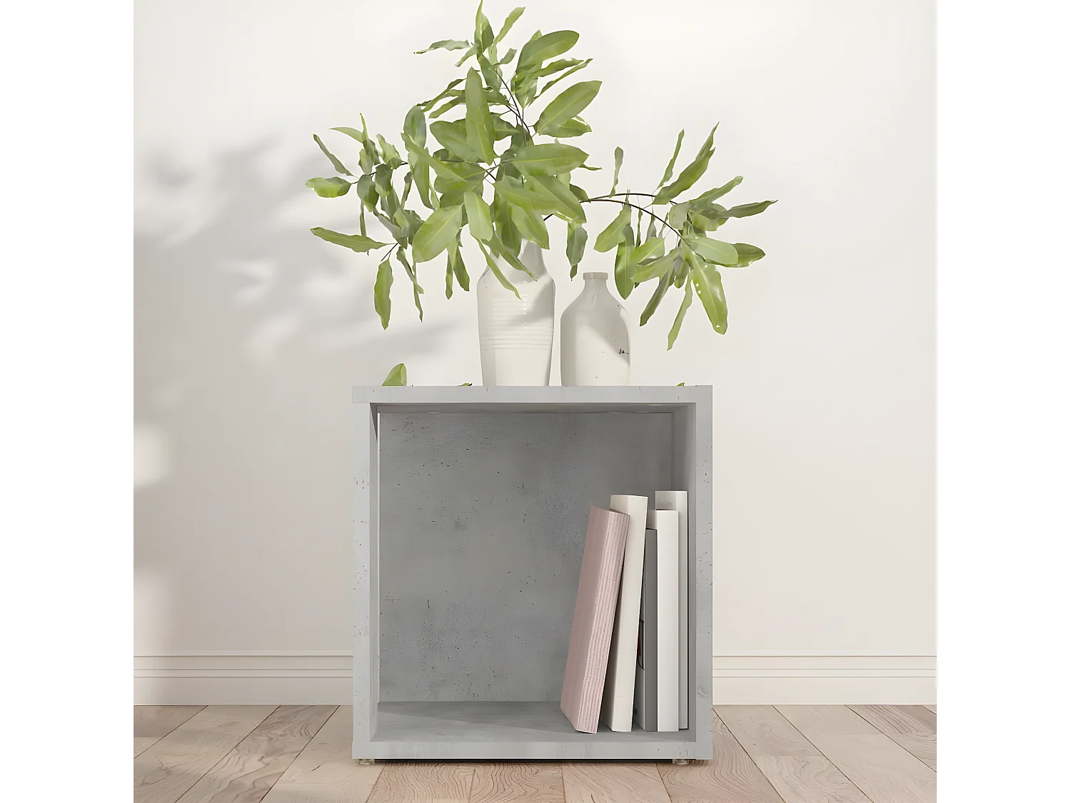 Table d'appoint Gris béton 33x33x34,5 cm Aggloméré