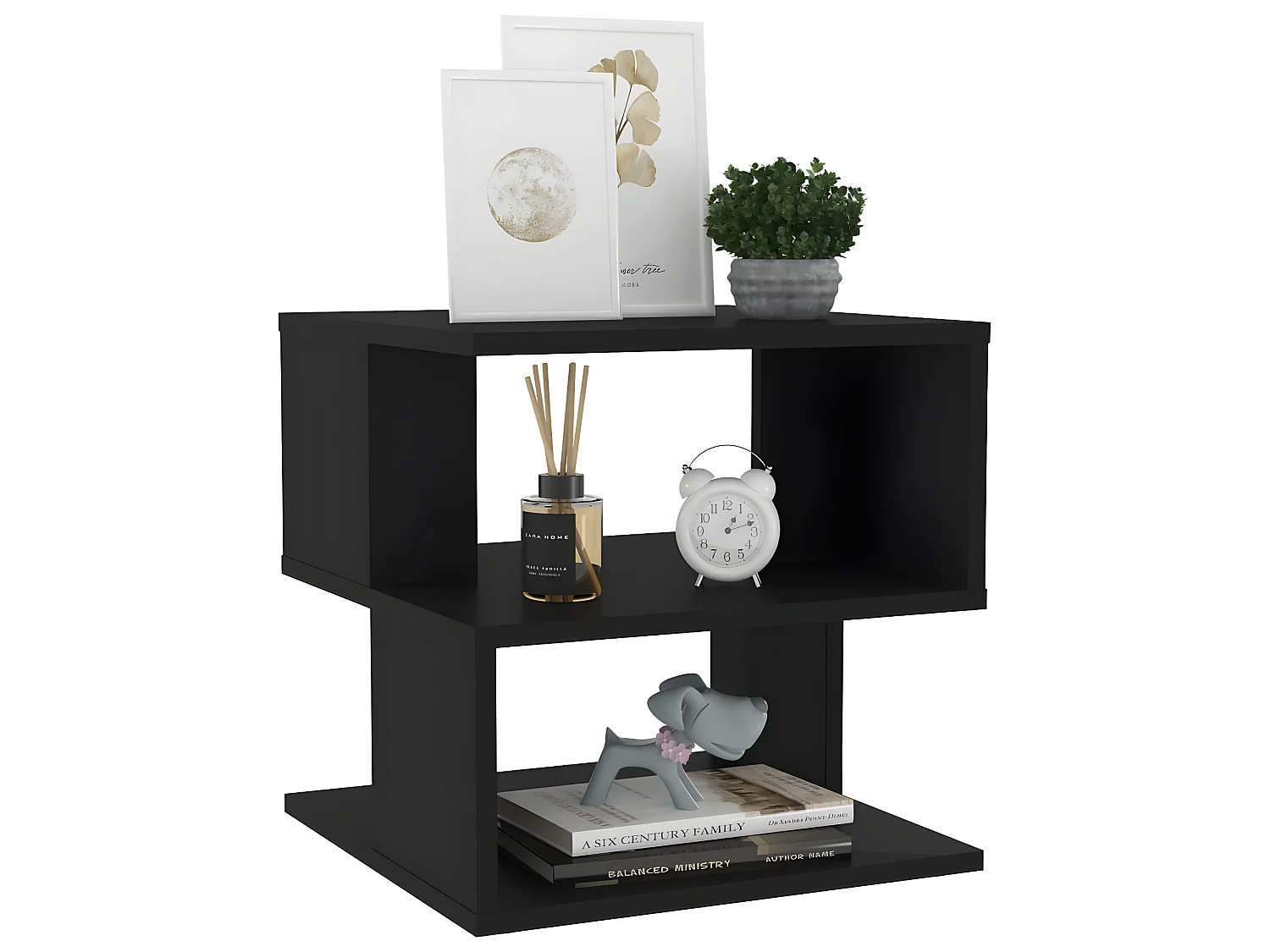 Mesa auxiliar Aglomerado negro 40x40x40 cm