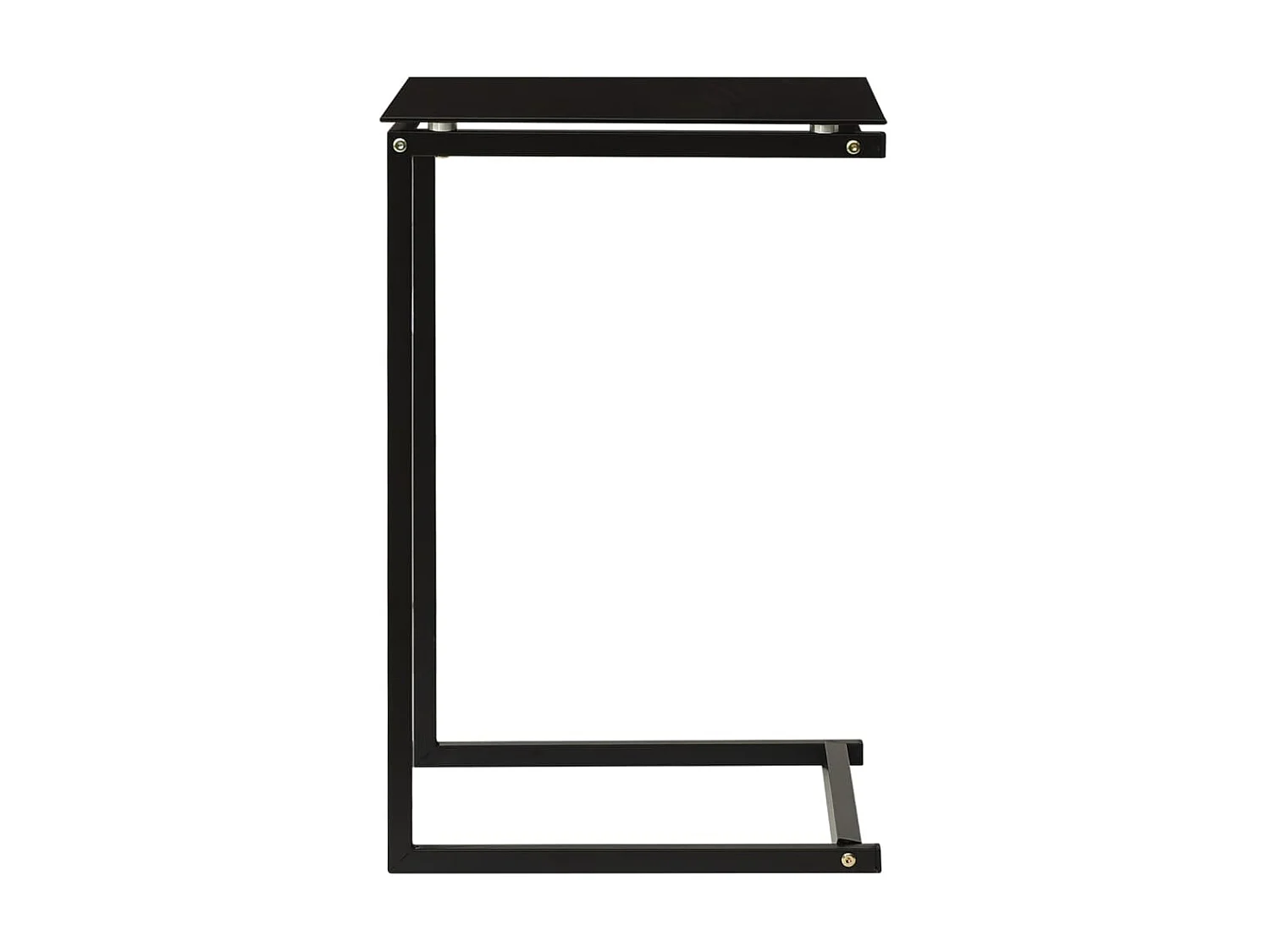 Mesa lateral preta 40x40x60 cm Vidro temperado